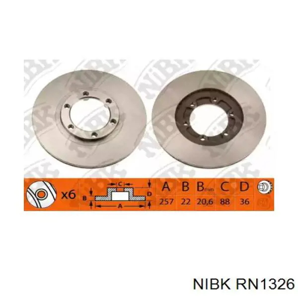RN1326 Nibk диск тормозной передний