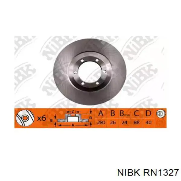 Передние тормозные диски RN1327 Nibk