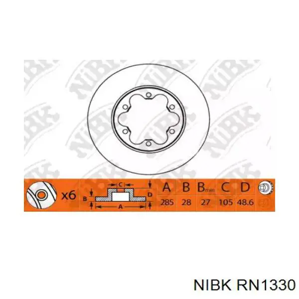 Передние тормозные диски RN1330 Nibk