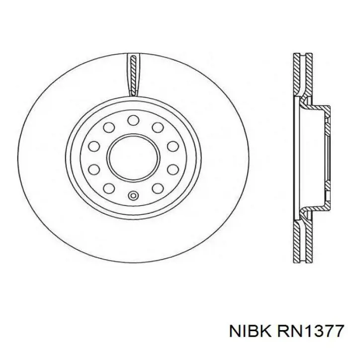 Тормоз дисковый передний Nibk RN1377 цена, от 54.21 USD