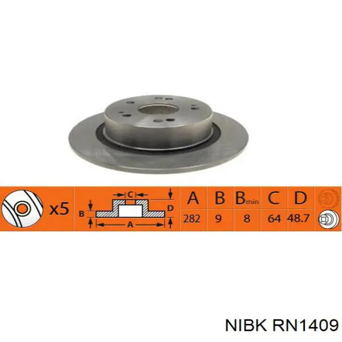 RN1409 Nibk диск тормозной задний
