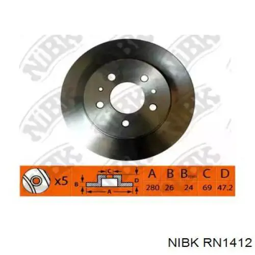 Передние тормозные диски RN1412 Nibk