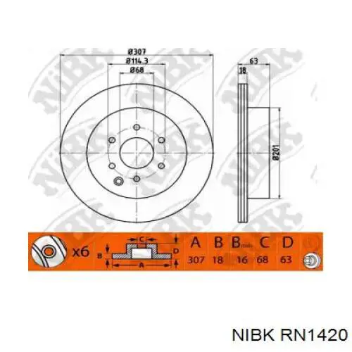 Тормозные диски RN1420 Nibk