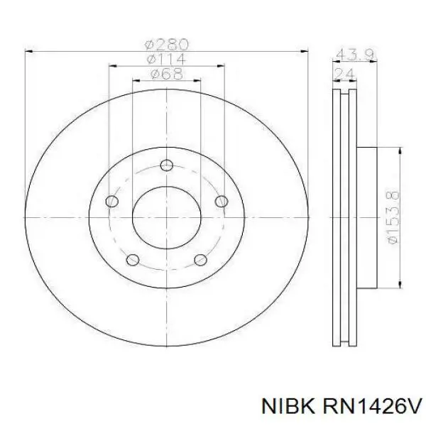 RN1426V Nibk диск тормозной передний