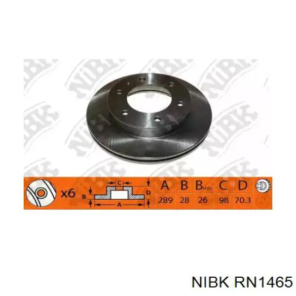 RN1465 Nibk disco do freio dianteiro