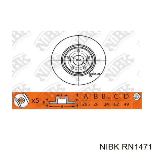 Передние тормозные диски RN1471 Nibk