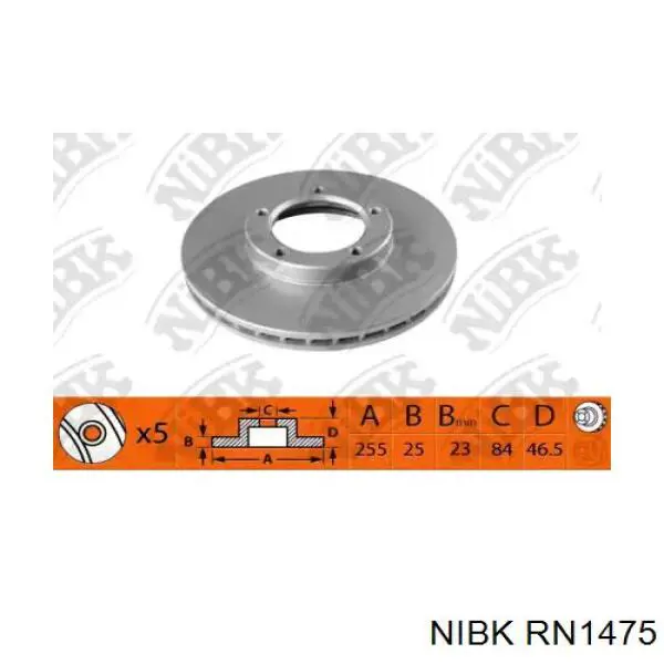 Передние тормозные диски RN1475 Nibk