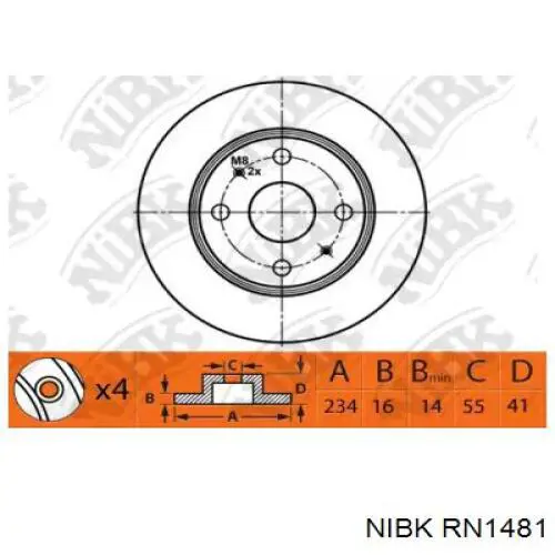 RN1481 Nibk диск тормозной передний