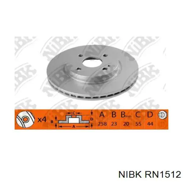 RN1512 Nibk диск тормозной передний
