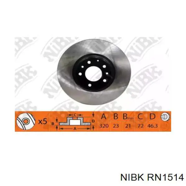 RN1514 Nibk диск тормозной передний