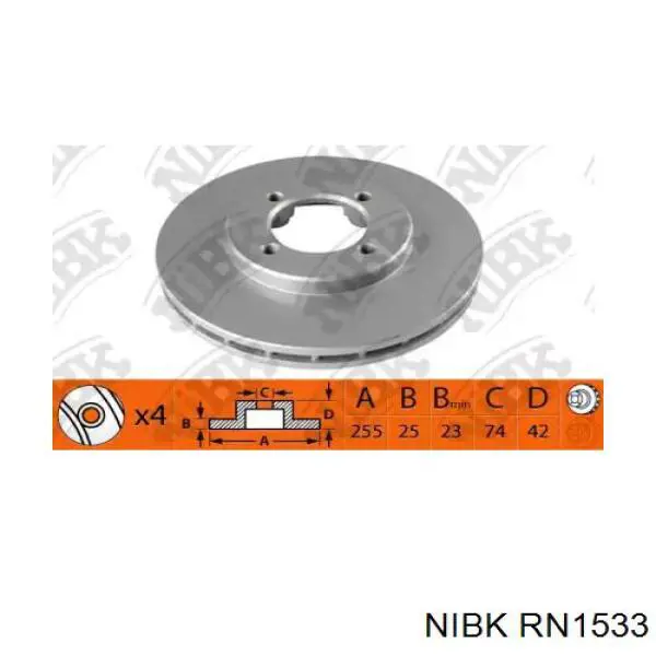 Передние тормозные диски RN1533 Nibk