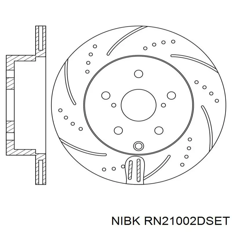 Disco de freno trasero RN21002DSET Nibk