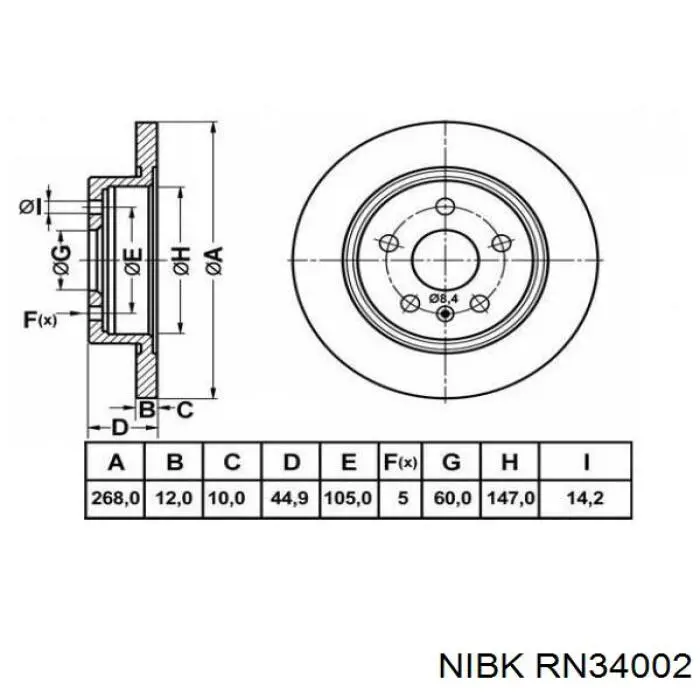 Тормозные диски RN34002 Nibk