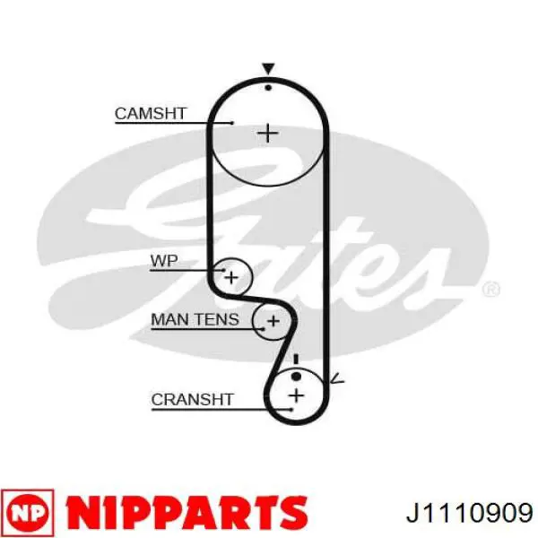 ГРМ ремни, комплект Nipparts J1110909 цена, от 30.72 USD