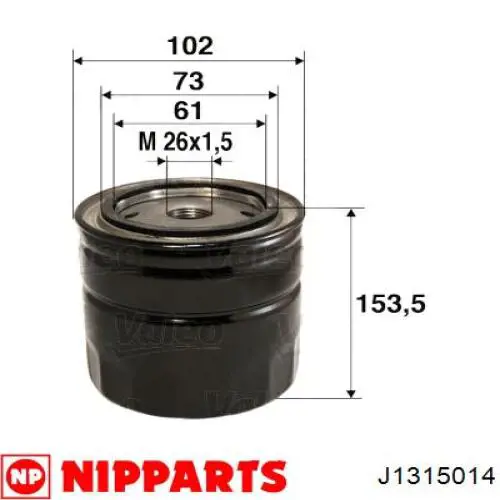 Купить J1315014 Nipparts Фильтр центробежный очистки масла