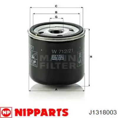 J1318003 Nipparts масляный фильтр