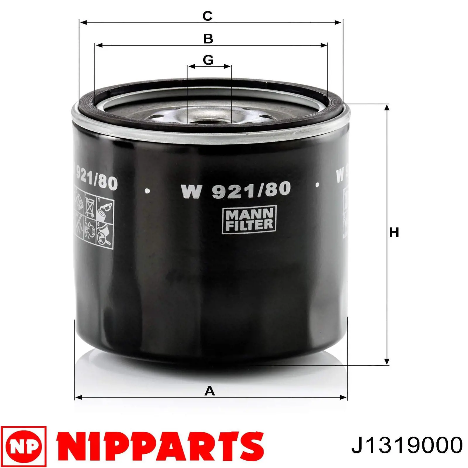 Купить J1319000 Nipparts Фильтр центробежный очистки масла