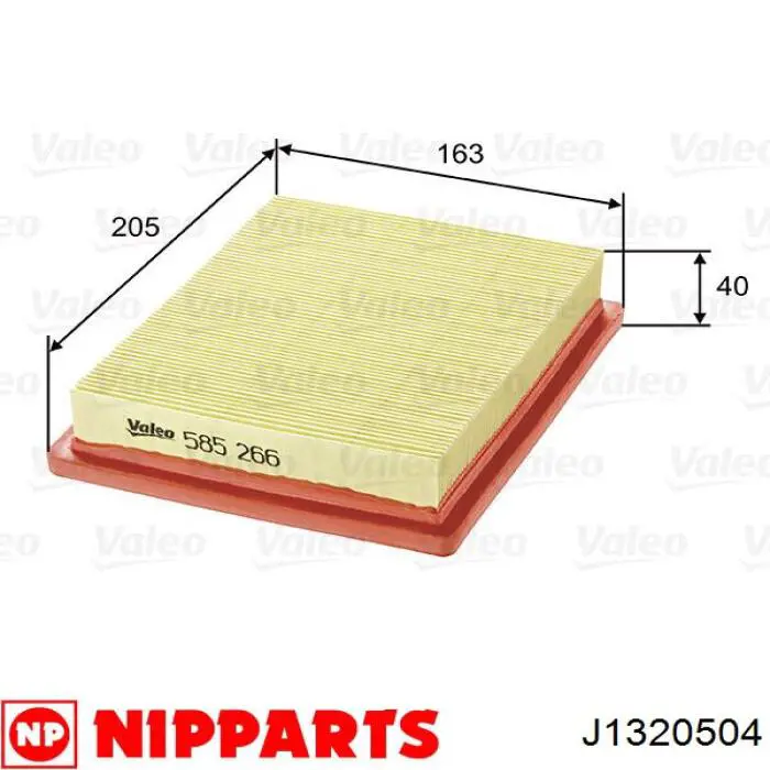 Filtro de aire J1320504 Nipparts