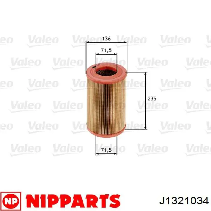 J1321034 Nipparts воздушный фильтр