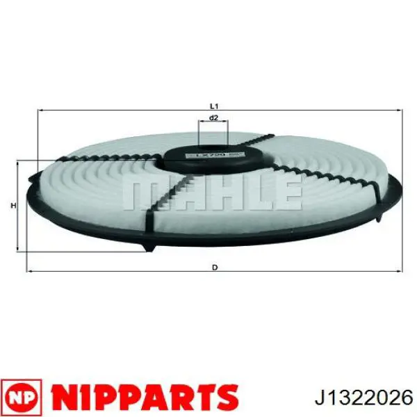 Filtro de aire J1322026 Nipparts