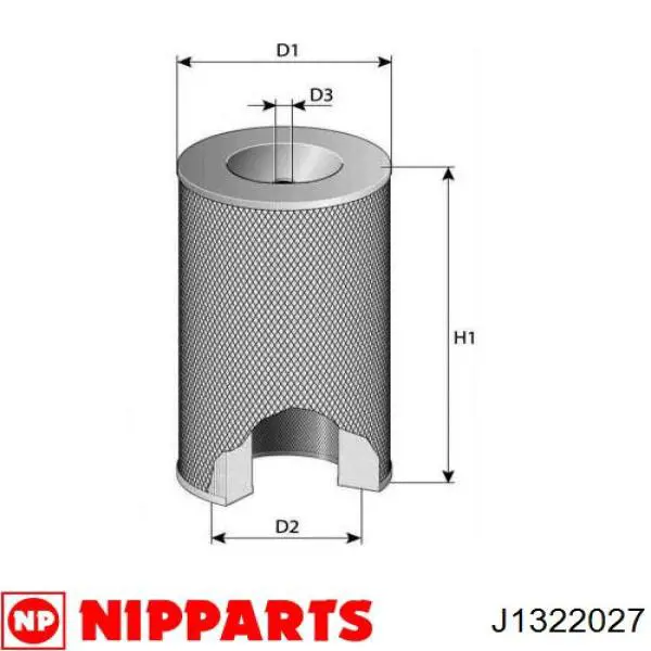 Купить J1322027 Nipparts Автомобильный фильтр воздуха