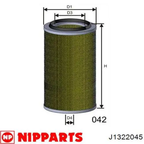 Filtro de aire J1322045 Nipparts