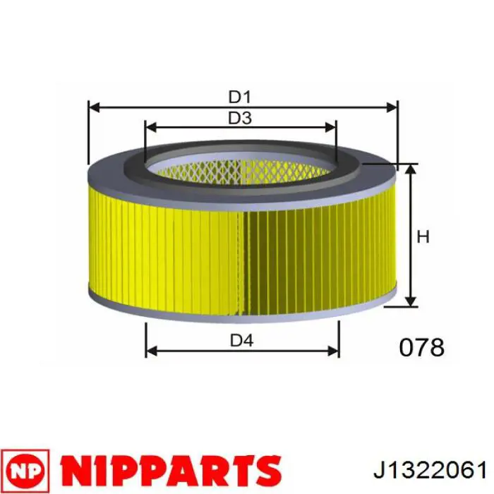Воздушный фильтр J1322061 Nipparts