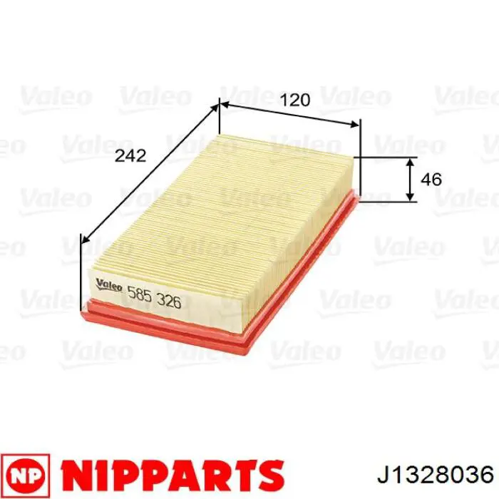 Элемент воздушного фильтра Nipparts J1328036 цена, от 4.94 USD
