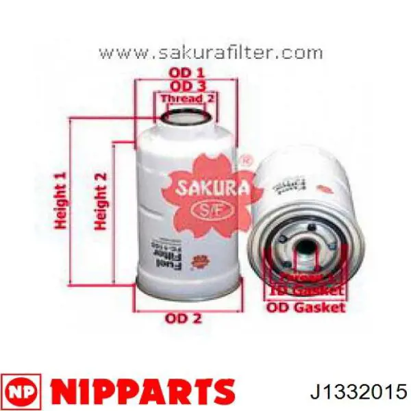 J1332015 Nipparts Фильтр топлива