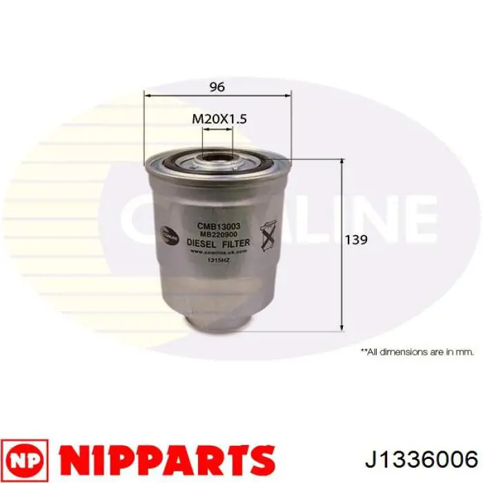 Фильтр тонкой очистки топлива Nipparts J1336006 цена, от 8.92 USD