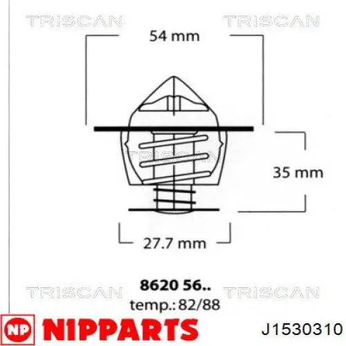 Термостат в корпусе Nipparts J1530310 цена, от 8.87 USD