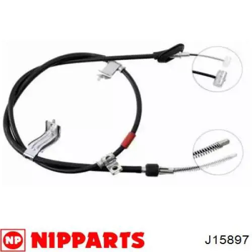 J15897 Nipparts cabo do freio de estacionamento traseiro esquerdo