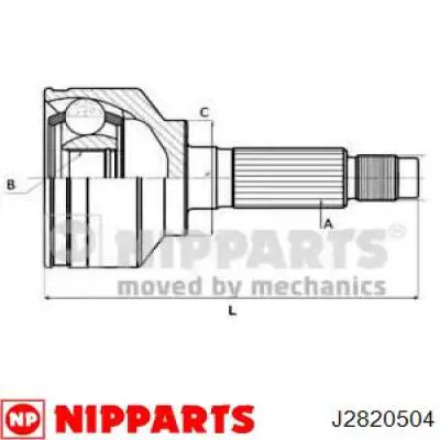 ШРУС наружный передний J2820504 Nipparts