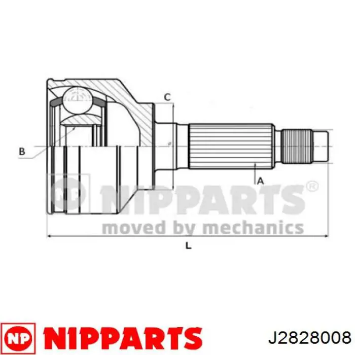 Junta homocinética exterior delantera J2828008 Nipparts