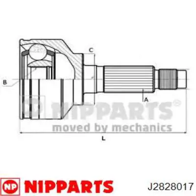 ШРУС наружный передний J2828017 Nipparts