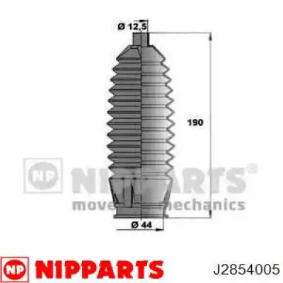 J2854005 Nipparts bota de proteção esquerda do mecanismo de direção (de cremalheira)