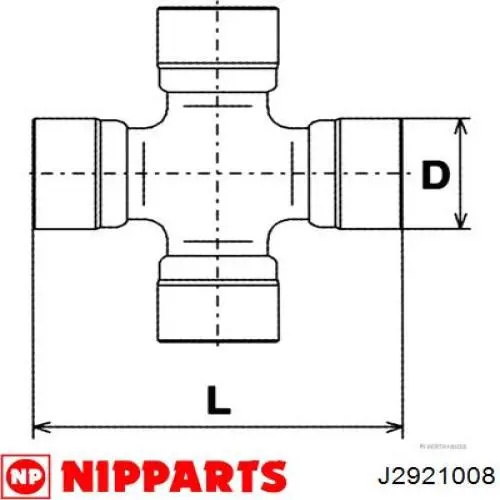 J2921008 Nipparts Крестовина карданного вала переднего