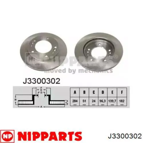 J3300302 Nipparts тормозные диски