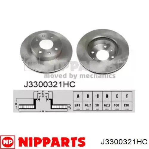 Передние тормозные диски J3300321HC Nipparts