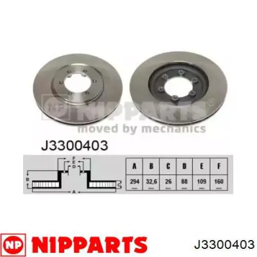 Передние тормозные диски J3300403 Nipparts