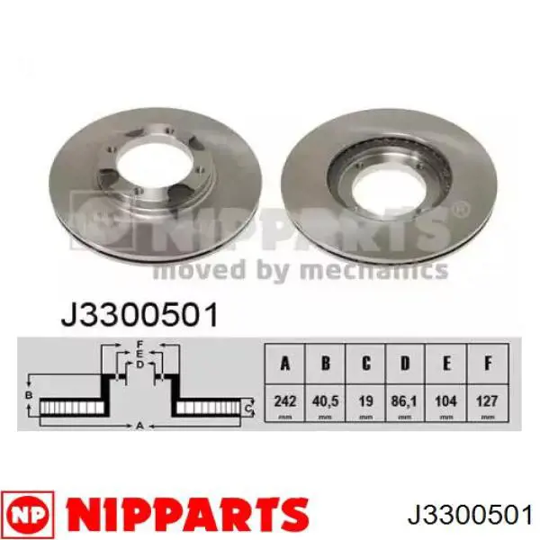 J3300501 Nipparts диск тормозной передний