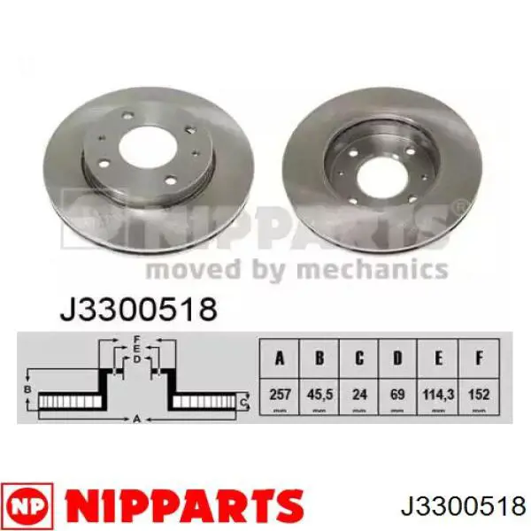 J3300518 Nipparts диск тормозной передний