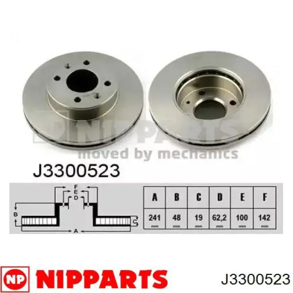 Передние тормозные диски J3300523 Nipparts