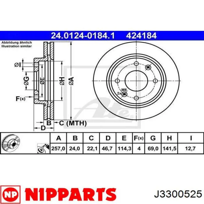 Купить J3300525 Nipparts Ротор тормозной