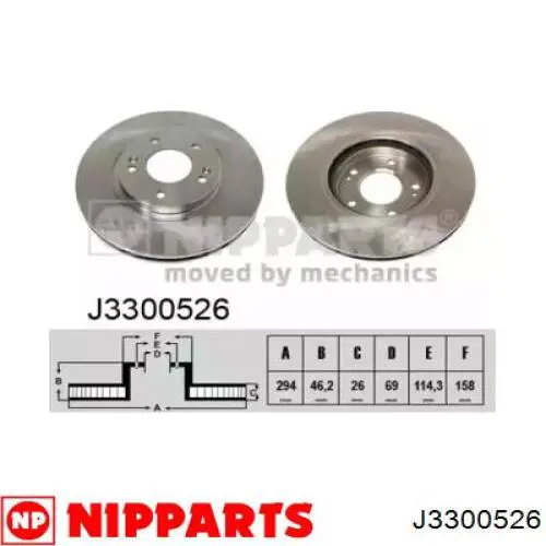 J3300526 Nipparts диск тормозной передний
