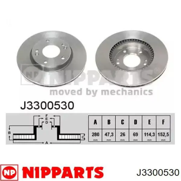 J3300530 Nipparts диск тормозной передний