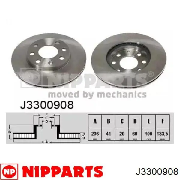 Передние тормозные диски J3300908 Nipparts