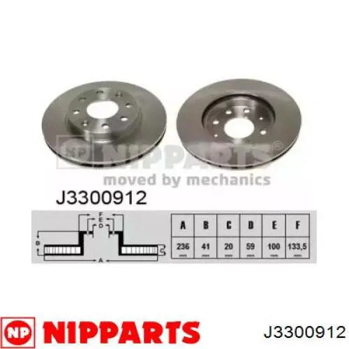 Купить J3300912 Nipparts Ротор тормозной