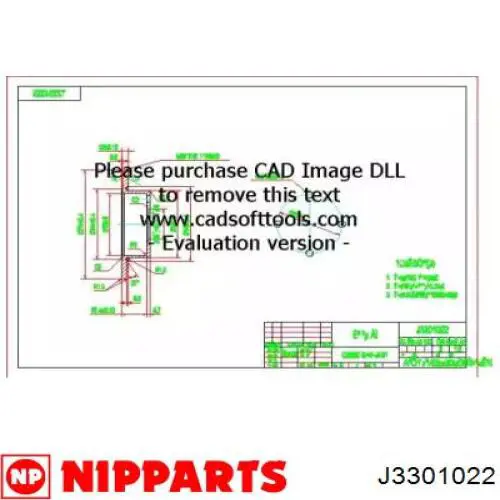 J3301022 Nipparts тормозные диски