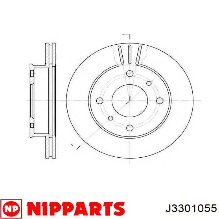 Тормоз дисковый передний Nipparts J3301055 цена, от 30.62 USD